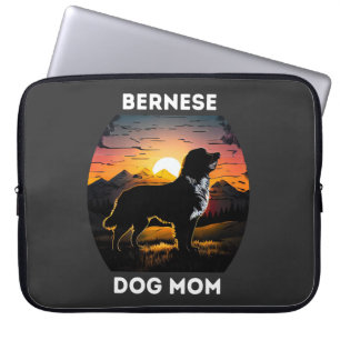 Bernese en de Rising Sun voor Bernese Dog Mam Laptop Sleeve