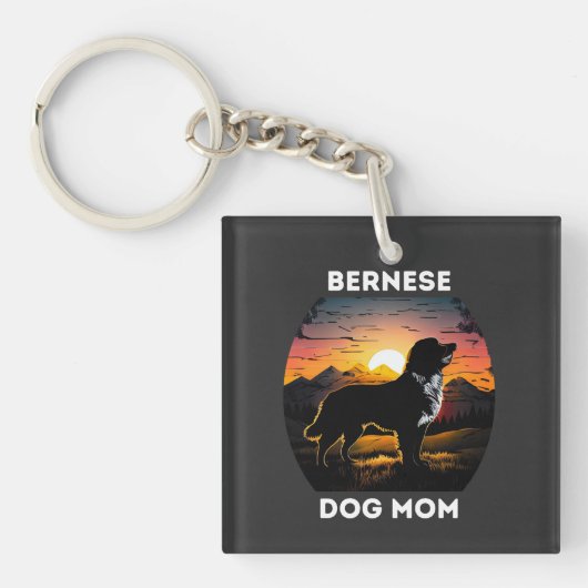 Bernese en de Rising Sun voor Bernese Dog Mam Sleutelhanger (voorkant)
