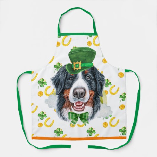 Bernese Holiday Home Decor St Patrick's Day Dog Schort (Voorkant)