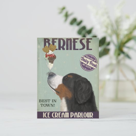 Bernese Ice Cream Briefkaart (Staand voorkant)