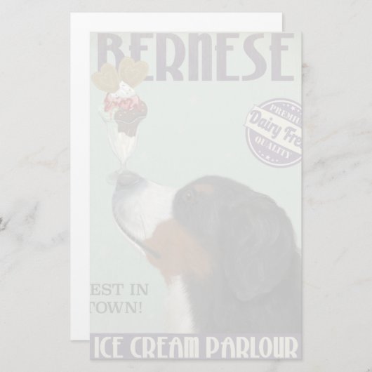Bernese Ice Cream Briefpapier (Voorkant / Achterkant)