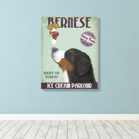 Bernese Ice Cream Canvas Afdruk (Insitu (Houten vloer))