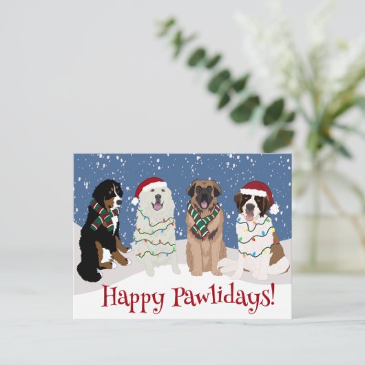 Bernese Leonberger Great Pyrenees Briefkaart (Staand voorkant)