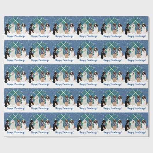 Bernese Leonberger Great Pyrenees Kerstmis  Cadeaupapier (Vlak)