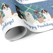 Bernese Leonberger Great Pyrenees Kerstmis Cadeaupapier (Rol Hoek)