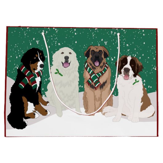 Bernese Leonberger Great Pyrenees Kerstmis Groot Cadeauzakje (Achterkant)