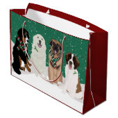 Bernese Leonberger Great Pyrenees Kerstmis Groot Cadeauzakje (Achterkant Gekanteld)
