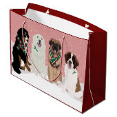 Bernese Leonberger Great Pyrenees Kerstmis Groot Cadeauzakje (Achterkant Gekanteld)
