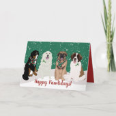 Bernese Leonberger Great Pyrenees Kerstmis Kaart (Voorkant)