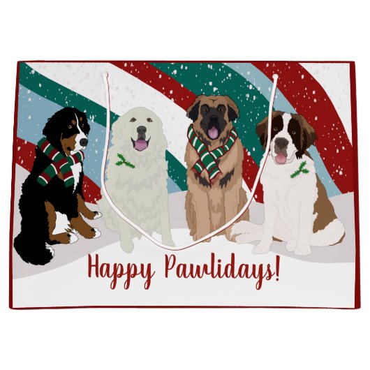 Bernese Leonberger Grote Pyreneeën Kerstmis Groot Groot Cadeauzakje (Voorkant)