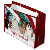 Bernese Leonberger Grote Pyreneeën Kerstmis Groot Groot Cadeauzakje (Voorkant Gekanteld)