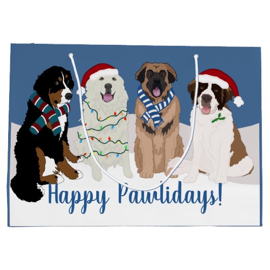 Bernese Leonberger Pyrenees St Bernard Kerstmis  Groot Cadeauzakje (Achterkant)