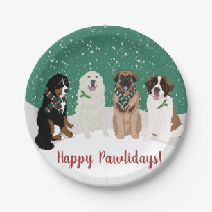 Bernese Leonberger Pyrenees St Bernard Kerstmis   Papieren Bordje