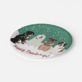 Bernese Leonberger Pyrenees St Bernard Kerstmis Papieren Bordje (Gekanteld)