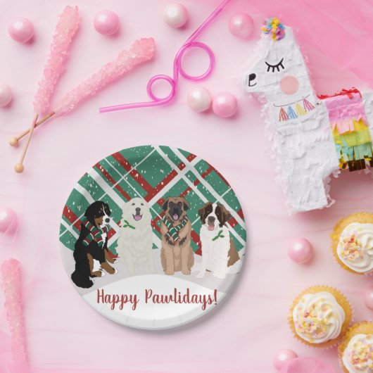 Bernese Leonberger Pyrenees St Bernard Kerstmis  Papieren Bordje (Feest)