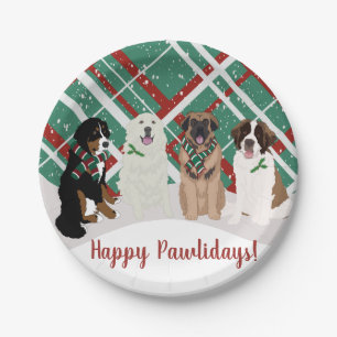 Bernese Leonberger Pyrenees St Bernard Kerstmis  Papieren Bordje