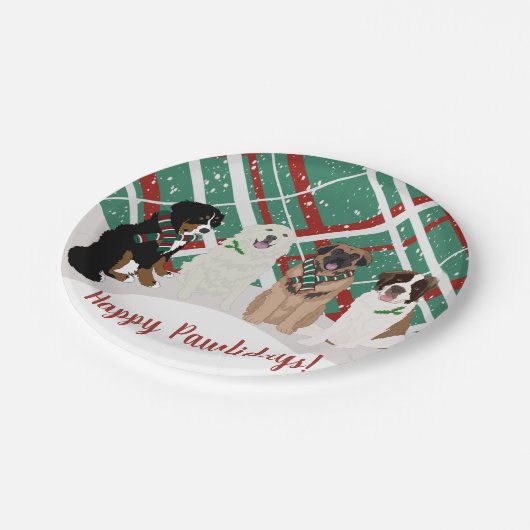 Bernese Leonberger Pyrenees St Bernard Kerstmis Papieren Bordje (Gekanteld)