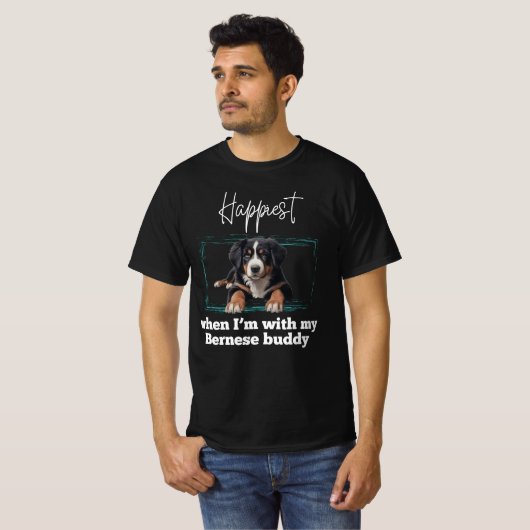 Bernese Lovers, Bernese Mountain Dog T-Shirt (Voorkant volledig)