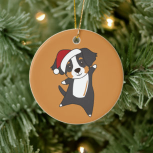 Bernese Merry Christmas Happy Christmas Dogs Adult Keramisch Ornament
