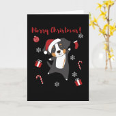 Bernese Merry Christmas Happy Christmas Dogs Kaart (Gele Bloem)