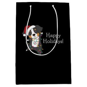 Bernese Merry KerstHappy Kerstmis Hogs Medium Cadeauzakje