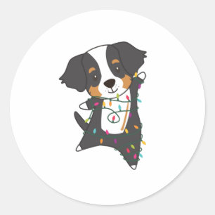 Bernese Merry KerstHappy Kerstmis Hogs Ronde Sticker