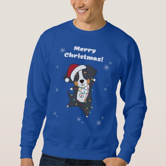 Bernese Merry KerstHappy kerstmis Hogs Sweat Trui (Voorkant)