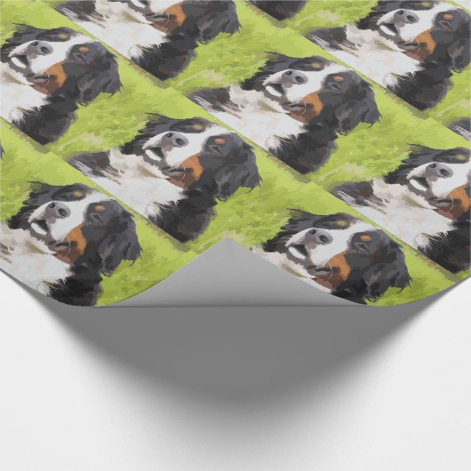 Bernese moundog cadeaupapier (Hoek)