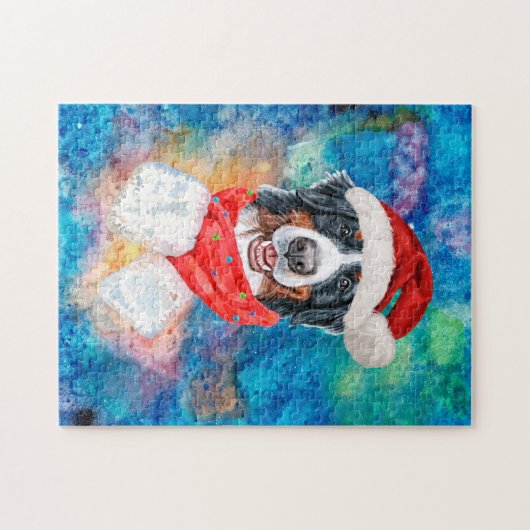 Bernese Mountain Breed Dog Kerstmis Legpuzzel (Horizontaal)