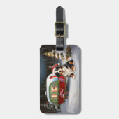Bernese Mountain Caravan Kerstavontuur Bagagelabel (Voorkant verticaal)
