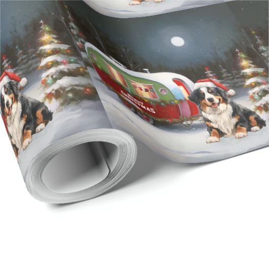Bernese Mountain Caravan Kerstavontuur Cadeaupapier (Rol Hoek)