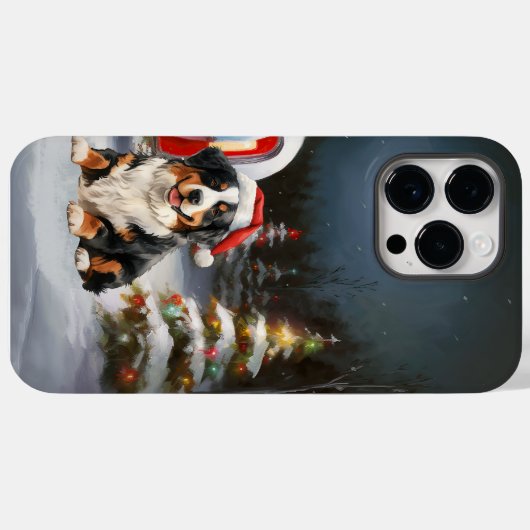 Bernese Mountain Caravan Kerstavontuur Case-Mate iPhone Case (Achterkant (horizontaal))
