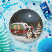 Bernese Mountain Caravan Kerstavontuur Papieren Bordje (Feest)