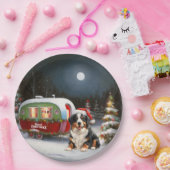 Bernese Mountain Caravan Kerstavontuur Papieren Bordje (Feest)