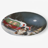 Bernese Mountain Caravan Kerstavontuur Papieren Bordje (Gekanteld)