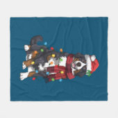 Bernese Mountain Christmas Light Funny Dog Lover Fleece Deken (Voorkant (Horizontaal))
