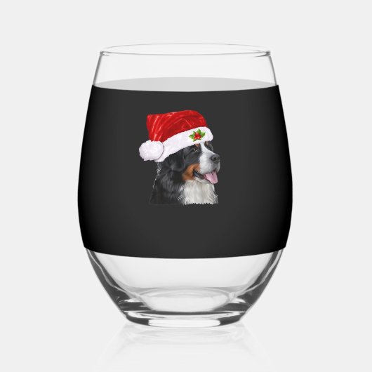 Bernese Mountain Christmas Shirt Dog Christmas Cos Wijnglas Zonder Voet (Voorkant)