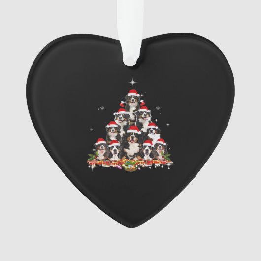 Bernese Mountain Christmas Tree Dog Santa Xmas Fun Ornament (voorkant)