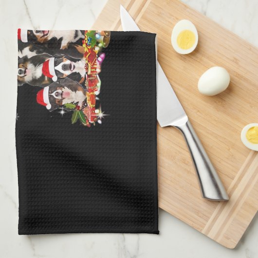 Bernese Mountain Christmas Tree Dog Santa Xmas Fun Theedoek (Quarter Fold)