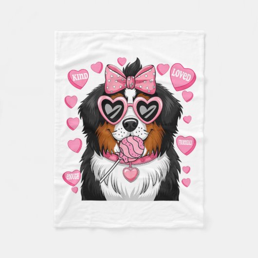 Bernese Mountain Coquette Dog Pet Lover Owner Fleece Deken (Voorkant)