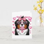 Bernese Mountain Coquette Dog Pet Lover Owner  Kaart (Gele Bloem)