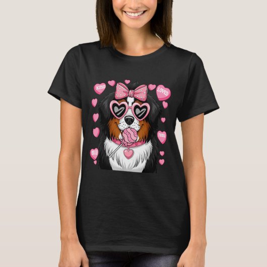 Bernese Mountain Coquette Dog Pet Lover Owner T-shirt (Voorkant)