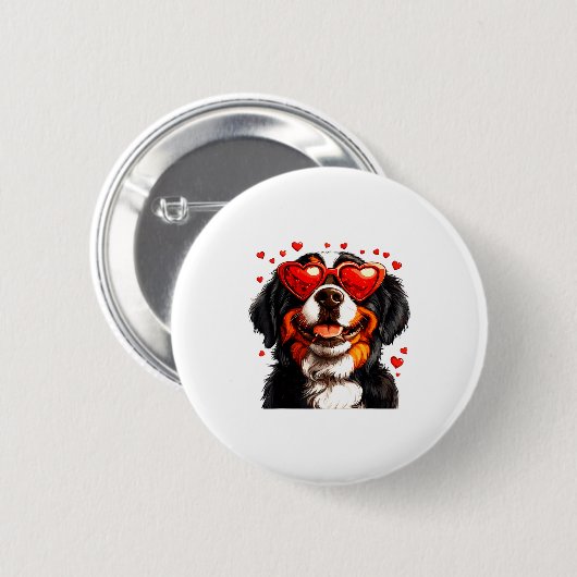 Bernese Mountain Cute Berner Dog Lover Valentines Ronde Button 5,7 Cm (Voorkant /achterkant)