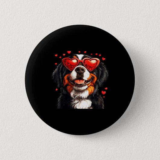 Bernese Mountain Cute Berner Dog Lover Valentines  Ronde Button 5,7 Cm (Voorkant)