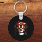 Bernese Mountain Cute Berner Dog Lover Valentines Sleutelhanger (Voorkant)