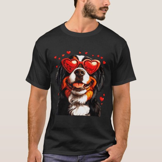 Bernese Mountain Cute Berner Dog Lover Valentines  T-shirt (Voorkant)
