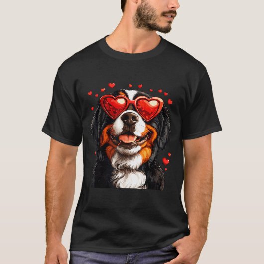 Bernese Mountain Cute Berner Dog Lover Valentines  T-shirt (Voorkant)