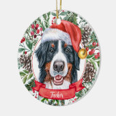 Bernese Mountain Dog Aangepast kerstversiering Keramisch Ornament (Links)