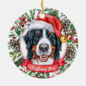 Bernese Mountain Dog Aangepast kerstversiering Keramisch Ornament (Achterkant)