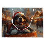 Bernese Mountain Dog Achterbaan Kerst Groot Cadeauzakje (Voorkant)